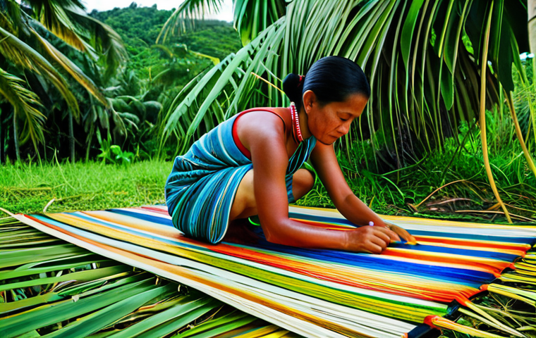팔라우 로컬 시장 및 전통 공예품 - **

A Palauan craftsman carving a storyboard from wood in his workshop, surrounded by traditional to...