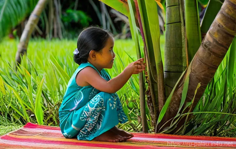 팔라우 언어와 공용어 - **Prompt 1: The Heartbeat of Palauan Language**
    A serene and warm portrait of a wise, elderly Pa...