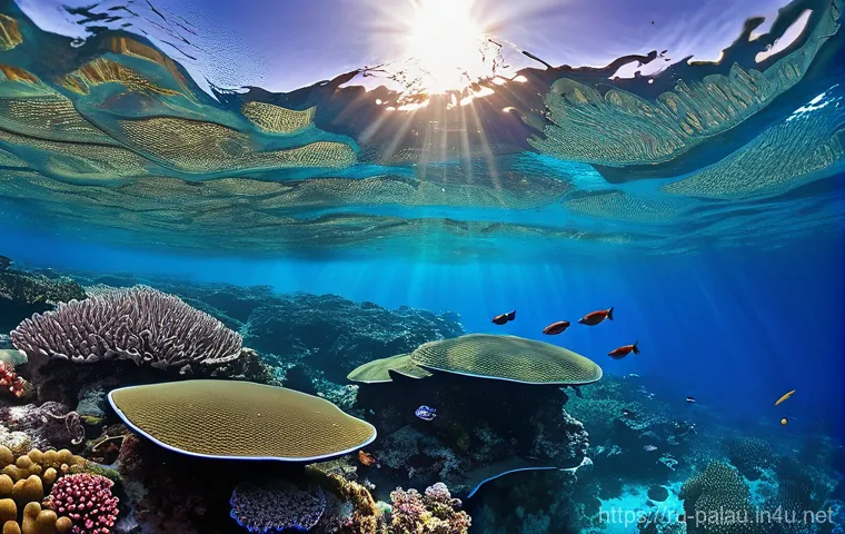 팔라우 다이빙 명소 - **Prompt 1: Vibrant Coral Garden with Abundant Marine Life**
"A breathtaking underwater scene in...