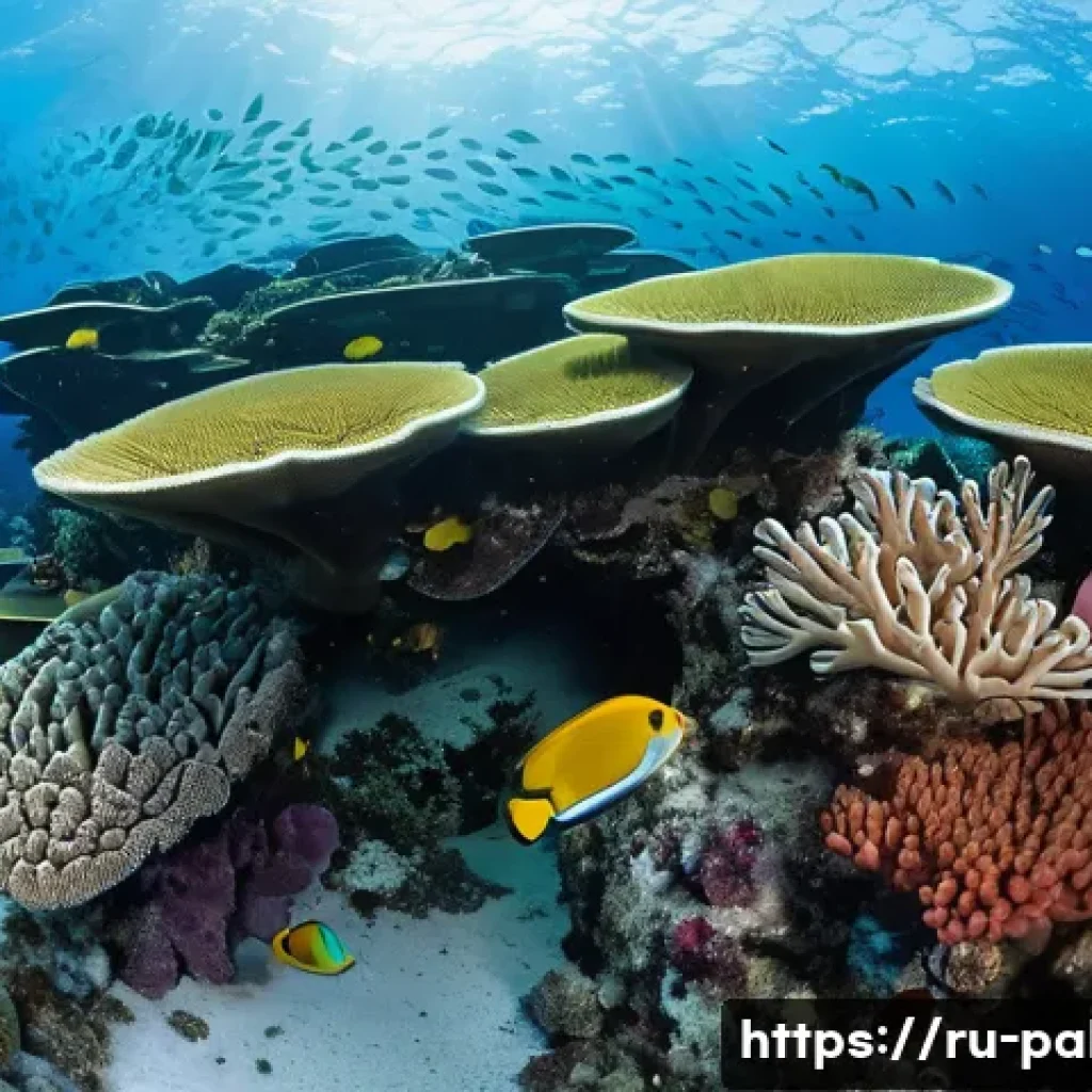 팔라우의 독특한 생태계 - A vibrant underwater coral reef scene in Palau, showcasing a diverse array of healthy coral colonies...